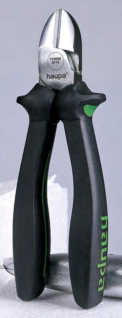 0,237 1 Keskeny, ergonómikus forma Erősített oldaltcsípőfogó DIN ISO 5749, 2 komponensű nyéllel Speciális szerszámacélból, kovácsolva és nemesítve, a vágóélek induktív úton edzve, lágy és kemény