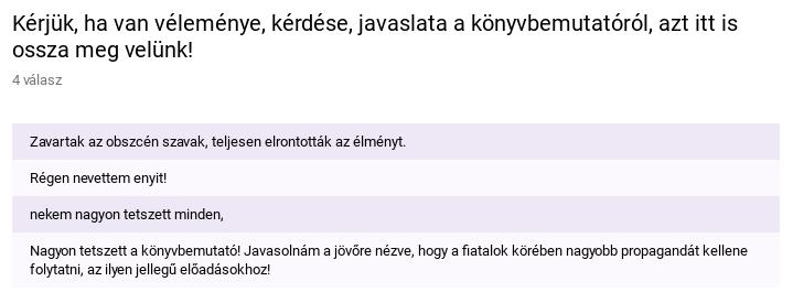 Arról, hogy milyen érzésekkel gondolnak vissza a könyvtári eseményekre