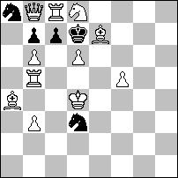 fxg4#; 1 gxf4 2.e3+ Kg1 (Kg3) 3.exf4 (dh4)#. Világos gyalogkereszt. K21 Alex Casa The Problemist 1996 I #4 12+8 1.+g8!