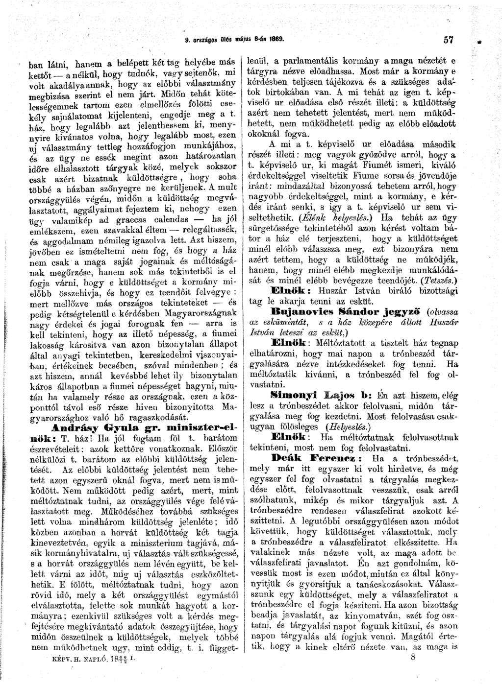 9. országos ülés m us 8-áB 1869.