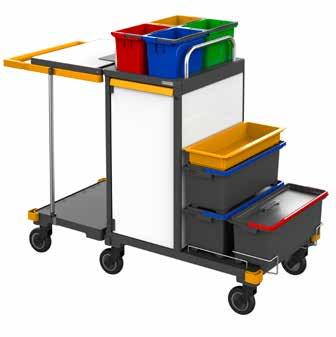 antracit 1654206 2x sarokprofilléc, antracit 1670006 1x fedőelem, antracit 1645406 1x rekesz 5 l, antracit 1646106 1x vödör 6 l, kék 1642601 1x vödör 6 l, piros 1642602 1x vödör 6 l, zöld 1642604 1x