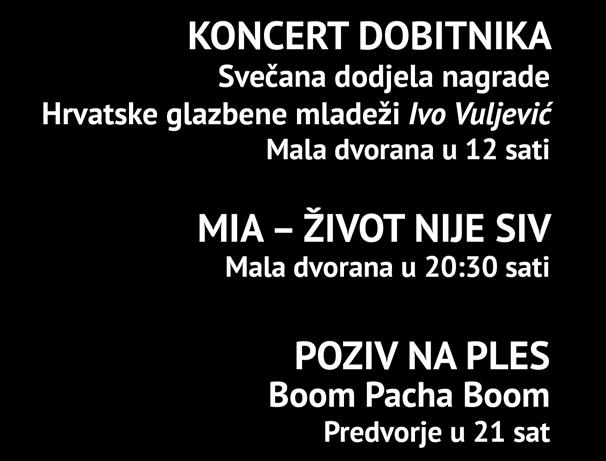 Mala dvorana u 20:30 sati POZIV NA PLES