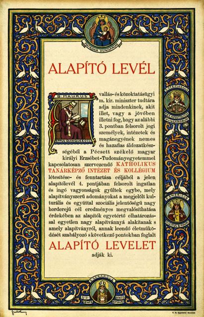 Az Erzsébet Tudományegyetem pozsonyi és pécsi időszakának relikviái a Pécsi Egyetemtörténeti Gyűjteményben előadássorozat programjai az 1939/1940-es évben, vagy a keszthelyi nyári egyetem programjai