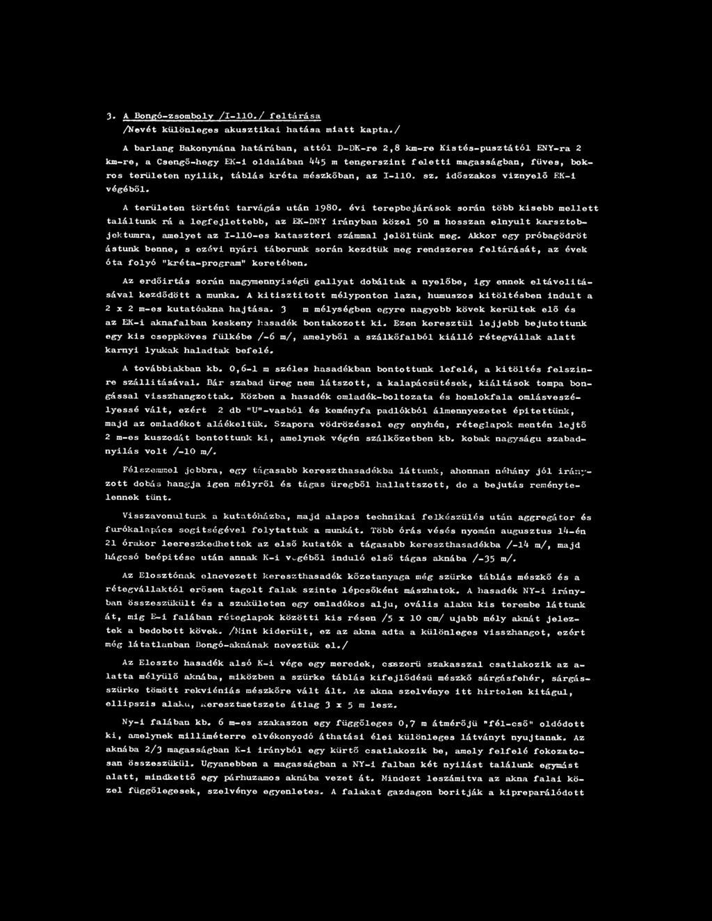 3. A Bongó-zsomboly /1-110,/ feltárása /Nevét különleges akusztikai hatása miatt kapta.