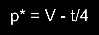 Elhelyezkedés n=2 esetén V P p* = V - t/4 P V P=V-t/4 V-t/4 c