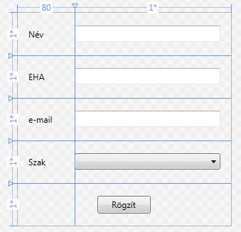 </Grid> </Window> uchallgatoadatrogzites.xaml uchallgatóadatrögzítés : UserControl <UserControl x:class="hallgatok.uchallgatóadatrögzítés" xmlns="http://schemas.microsoft.