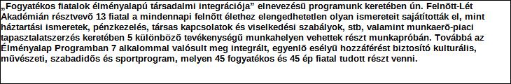 Támogatási program elnevezése: Támogató megnevezése: Fogyatékos személyek helyi, reg. és országos szerv-nek működési és szakmai prg.tám.