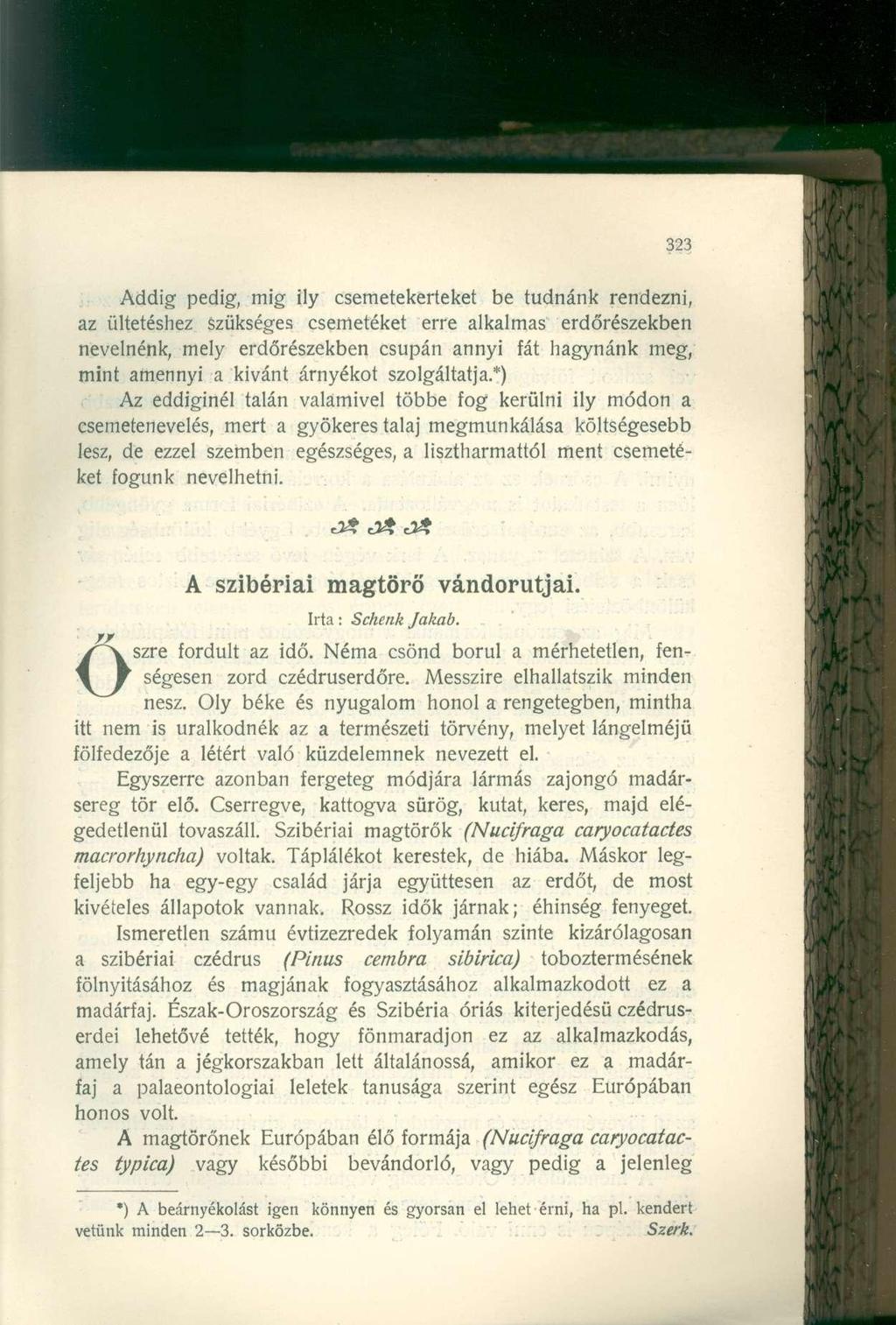 Addig pedig, mig ily csemetekerteket be tudnánk rendezni, az ültetéshez szükséges csemetéket erre alkalmas erdőrészekben nevelnénk, mely erdőrészekben csupán annyi fát hagynánk meg, mint amennyi a