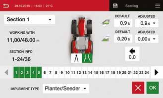 A rendszer a traktor GPS rendszerét használja, hogy automatikusan be- és kikapcsolja az egyes szakaszokat azokon a területeken, amelyeken már megtörtént a munkavégzés, ami automatikusan gazdaságos