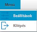 6. BEÁLLÍTÁSOK A Menü ikon alatt a Beállítások pontra kattintva lehet elindítani az alkalmazás beállításainak funkcióit.