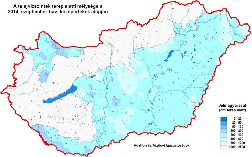 A táblázatban regisztrált adatok szerepelnek Helye Talajvízkút Talajvízállás a talajfelszíntől mérve Mélysége Többévi Szeptember 2014.