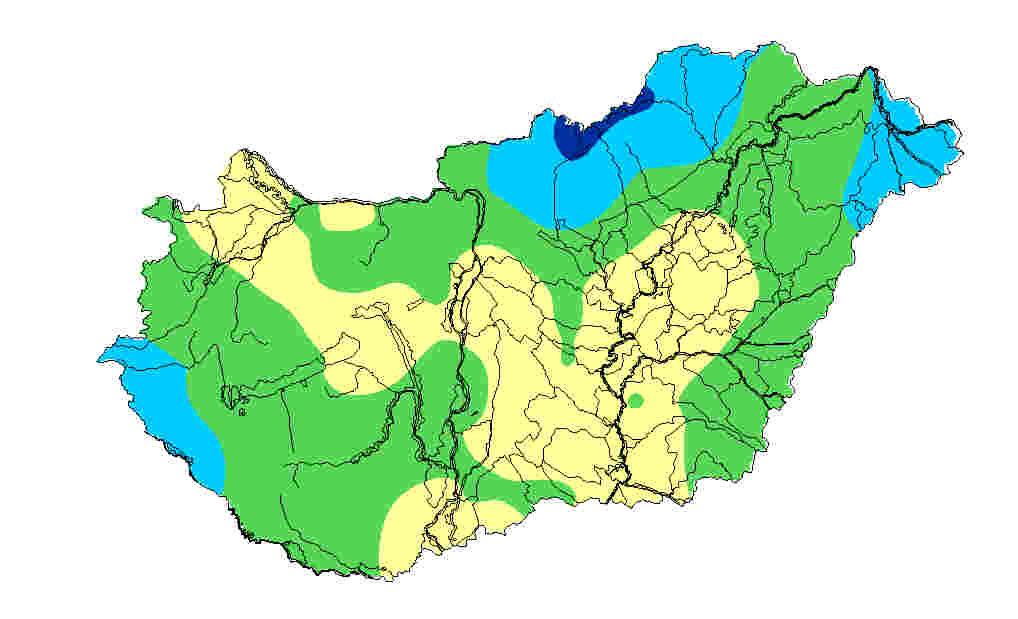 A 2011. májusra elrejelzett GVM-értékek térképszer feldolgozását a következ ábrán mutatjuk be.