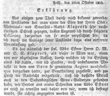 PAPP G.: Kitaibel és Klaproth vitája a tellúr felfedezésérõl 159 9. ábra.