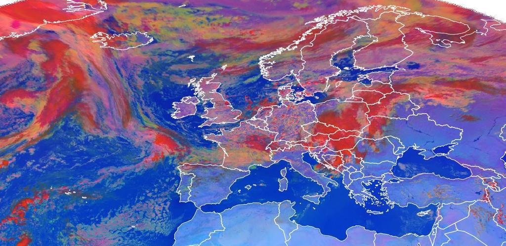 Meteosat hamis színezés