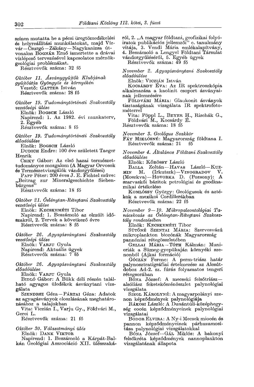 302 Földtani Közlöny 112. kötet, 3.