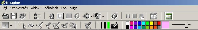 Az ikonsor minden gombja és eszközgombja (kivéve az aktív lapot reprezentáló ikont) szürke. Csak akkor válnak színessé és aktívvá, ha fölémozgatják az egérkurzort.