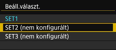 választ.] lehetőséget. Válassza a [Beáll.választ.] lehetőséget, és nyomja meg a <0> gombot.