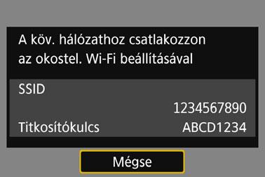 A hálózat kézi beállítása 4 Válassza ki a kívánt titkosítási beállítást. Válasszon ki elemet, majd nyomja meg a <0> gombot. Titkosításként válassza az [AES] lehetőséget.