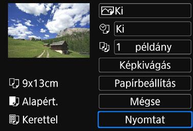 Nyomtatás A képek nyomtatása egyenként Válassza ki, majd nyomtassa ki egyenként a képeket. 1 2 3 4 Válasszon ki egy nyomtatni kívánt képet.