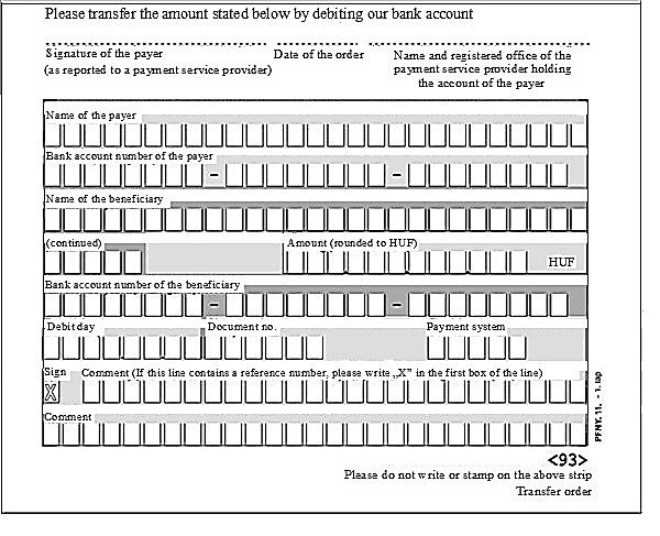 Question: Complete the following transfer order. Indicate the invoice number in the comments section. 5.2. Receipt 5 points Sole proprietor, József Kiss (address: 7700 Mohács, Szerencsi út 186.