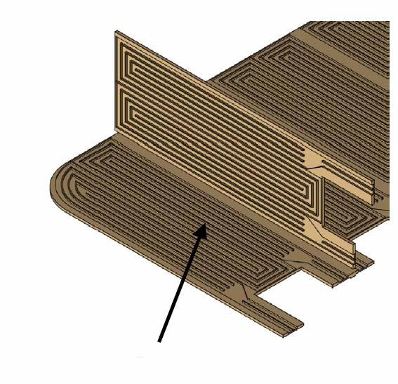 TBM He hűtőcsatornáinak elhelyezkedése CFD