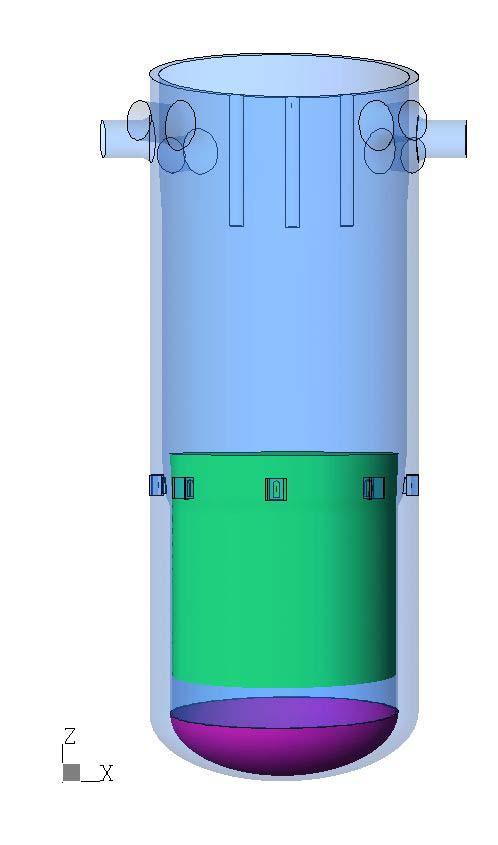 VVER-440 keveredési tényezők vizsgálata Reaktortartály modellje Strukturálatlan háló 1,84 millió térfogatelem Számítások: 3, 4