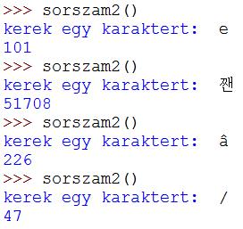 Python, az index metódus, def sorszam2(): abece = [chr(i) for i in range(0,