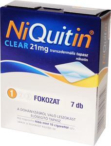 tabletta (36x) NICOTINELL TTS 10, 20, 30 transzdermális tapasz (7x) NIQUITIN 2 mg mentolos szopogató tabletta (36x, 72x) NIQUITIN 4 mg mentolos szopogató