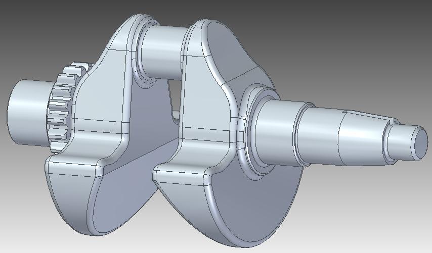 Mitfeldt Főtegel sáítás Beeő dtok: Kopressor főtegel - Modell: 3D CAD odell [I-DEAS Uiversl] (crkshft_v.