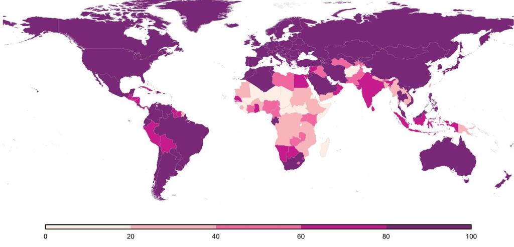 Proportion of youth (15-24) using the Internet,2017