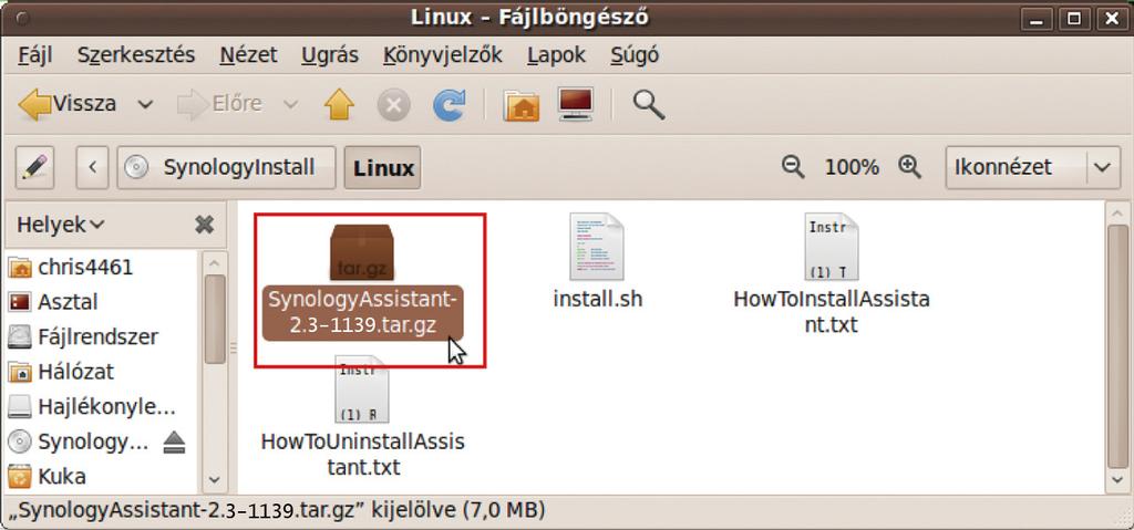 törölje a következő mappákat (ha vannak ilyenek): Synology, SynologyAssistant 2 Helyezze a számítógépbe a telepítő lemezt, majd kattintson duplán a SynologyInstall ikonra az