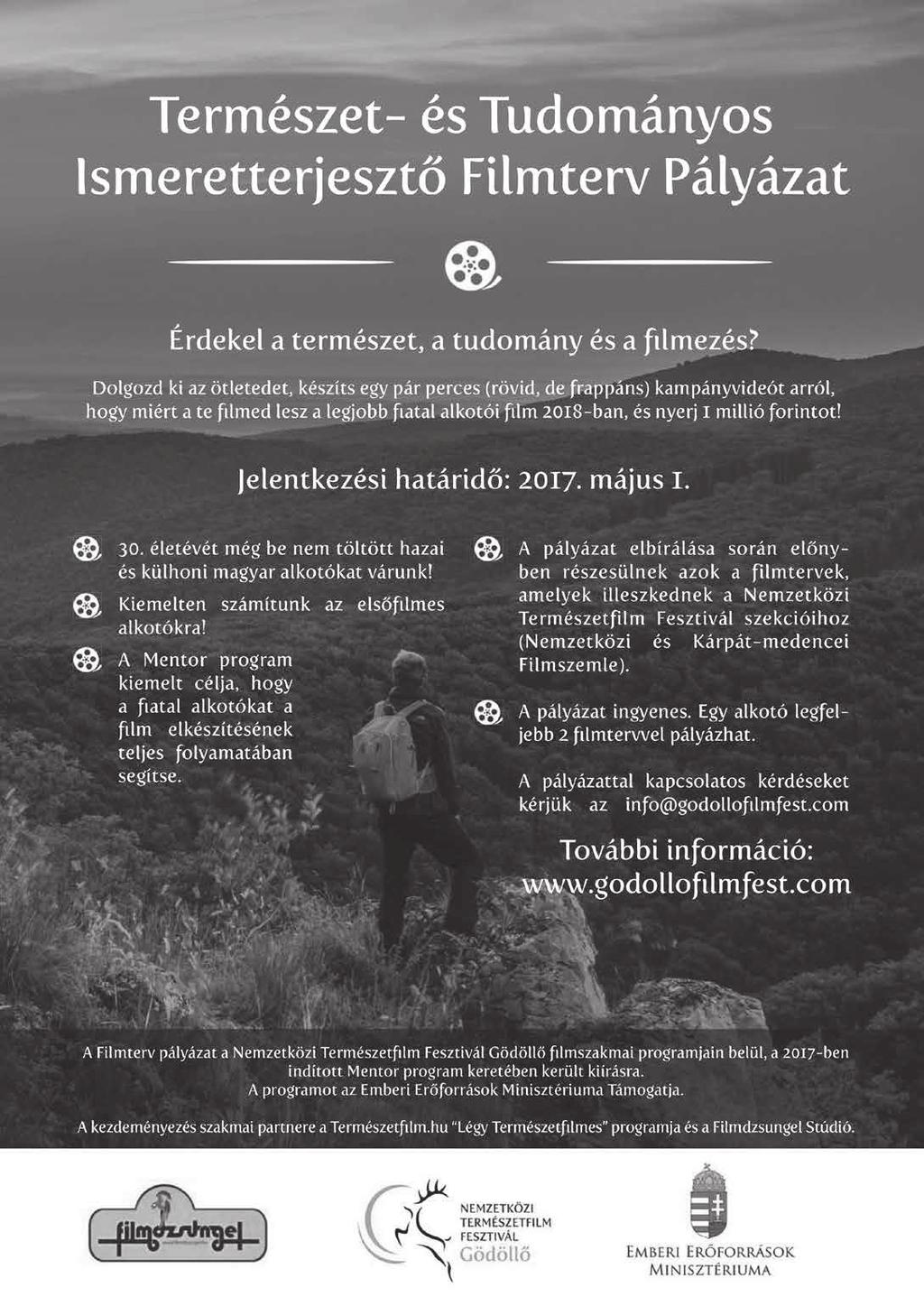 Természet - és Tudományos Ismeretterjesztő Filmterv Pályázat /