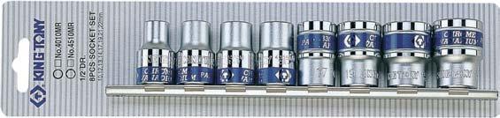 4010 MR SR 4510 MR SR 8 részes 1 /2"-os meghajtású dugókulcsfej készlet Sínhossz 230mm Tartósín 8 db 1 /2"-os