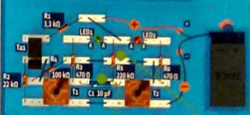 Monostabil multivibrátor (időzítő) A kapcsolás egy elrendezése az alábbi ábrán látható Módosítási javaslat: