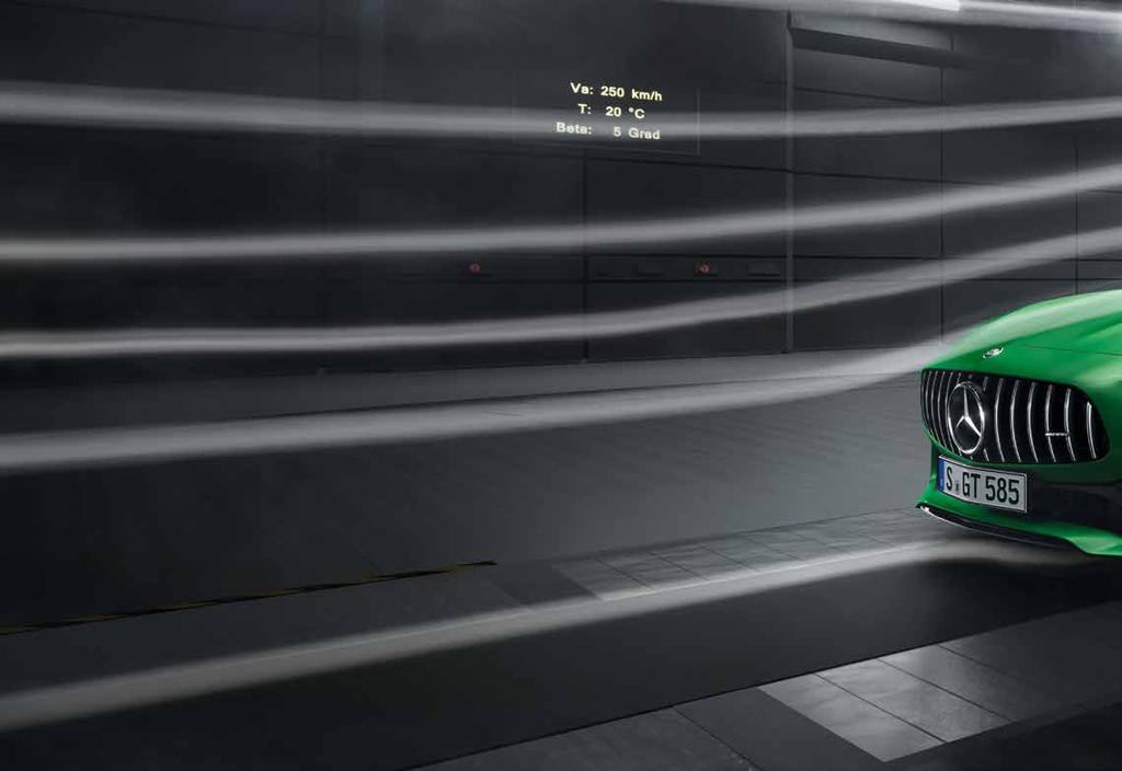 Aerodinamika. A Mercedes-AMG sportautók már alapformájukban optimális aerodinamikával vannak kialakítva.