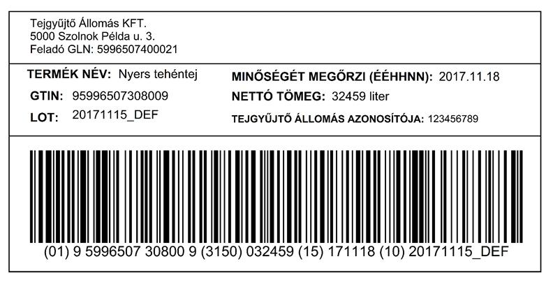 történik, ezért szükséges az azonosítóhoz (GTIN) és a tételszámhoz a mennyiség megadása, és kísérő dokumentumokon, vagy címkéken azok feltüntetése, kódolása. 6.1.3.