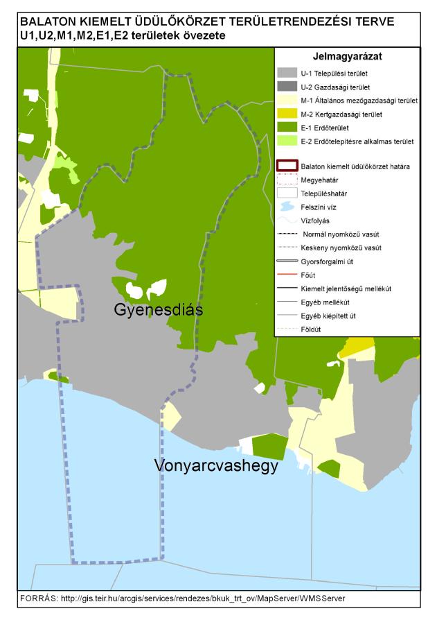 Települési terület övezete (U-1), Gazdasági terület övezete (U-2), Általános mezőgazdasági terület övezete (M-1), Kertgazdasági terület övezete (M-2), Erdőterület övezete (E-1), Erdőtelepítésre