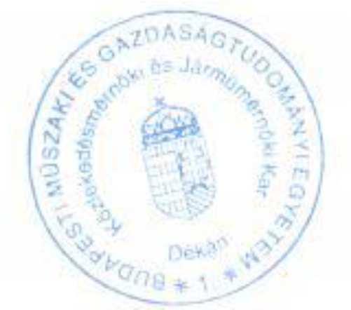 1. melléklet - A hivatalos kari bélyegző mintája (35 mm átmérőjű) 2.