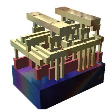 EGY MODERN IC SZERKEZETE (3D) összeköttetés-hálózat (Cu v.