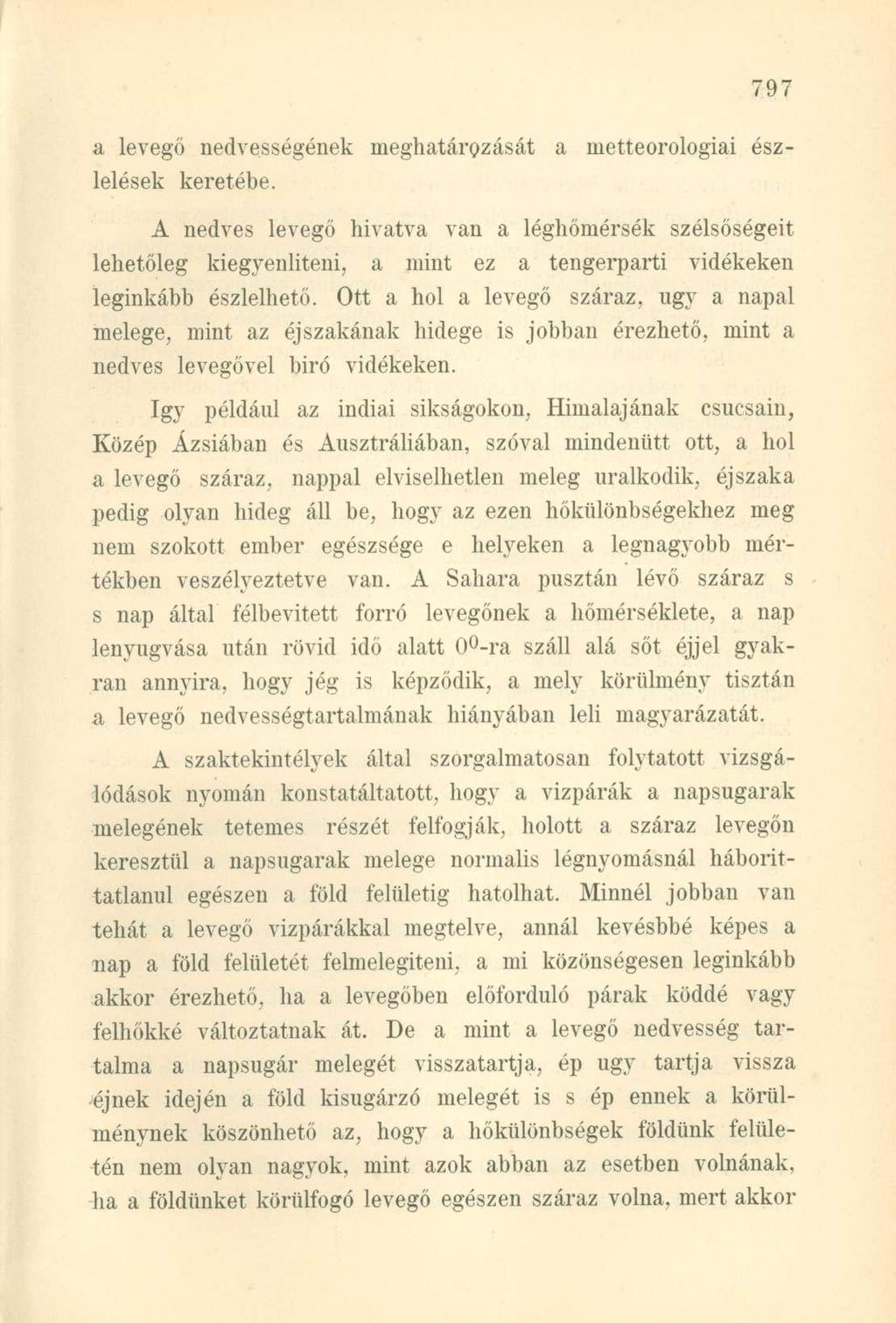 a levegő nedvességének meghatározását a metteorologiai észlelések keretébe.