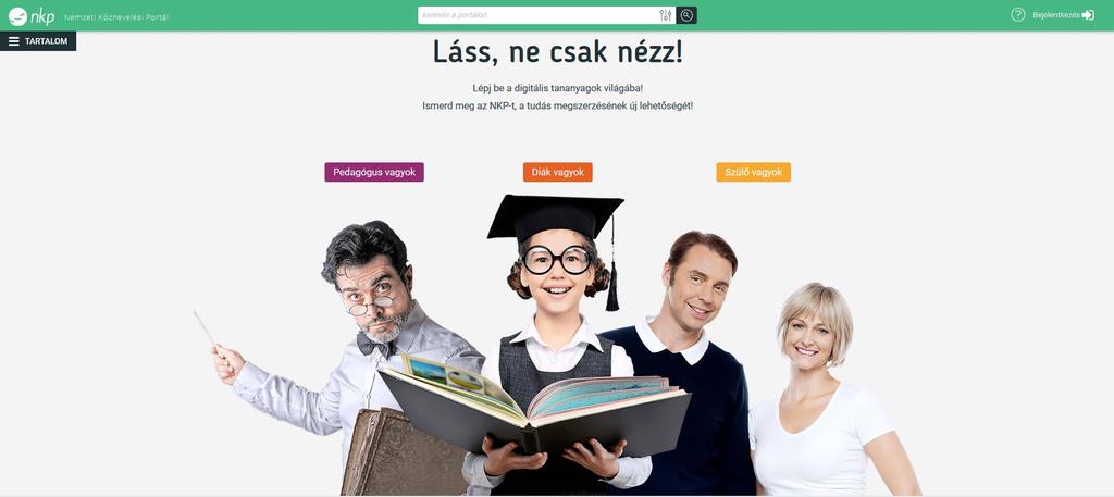 Ez a tudásszerzést, tanulást támogató weboldal a digitális tananyagok gazdag tárházát kínálja változatos céllal: új anyag feldolgozásához, gyakorláshoz, vagy akár szintfelméréshez.