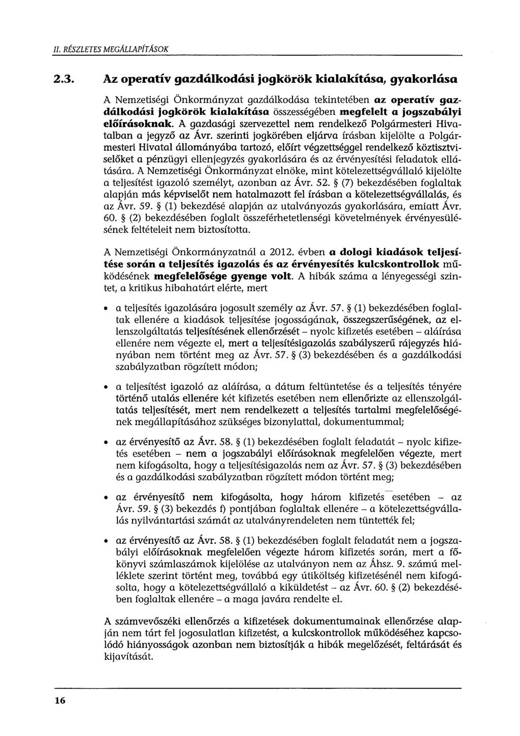 II. RÉSZLETES MEGAl.LAPÍTÁSOK 2.3.