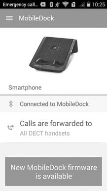 h Egyéni konfiguráció (alkalmazás) Android 4.4/ ios 7 vagy újabb operációs rendszert futtató okostelefon. Az okostelefon és a MobelDock Bluetooth-on csatlakozik.