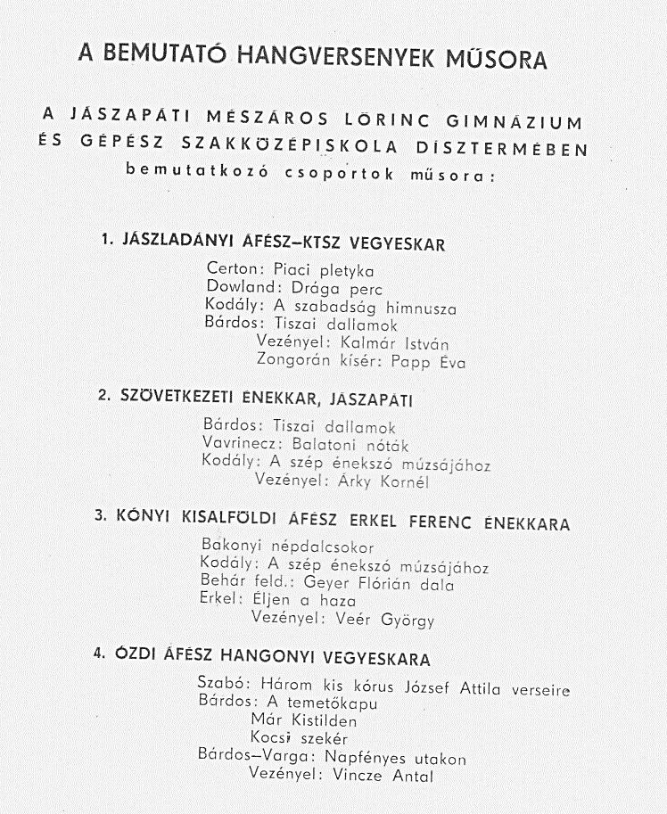14 A meghívó lapjai 1973.