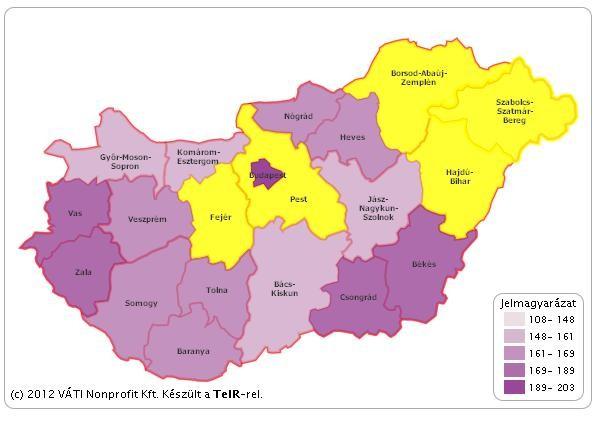 9. kép, tematikus térkép intervallum