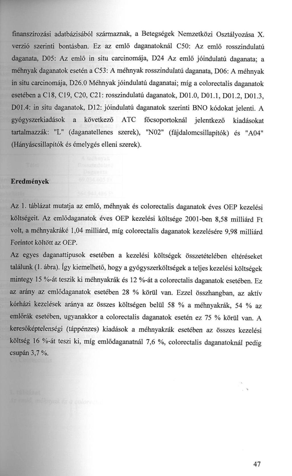 finanszírozási adatbázisából származnak, a Betegségek Nemzetközi Osztályozása X. verzió szerinti bontásban.