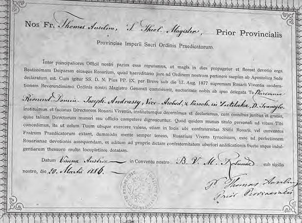 96 FÁBIÁN GABRIELLA 1. A bécsi domonkosok 1886.