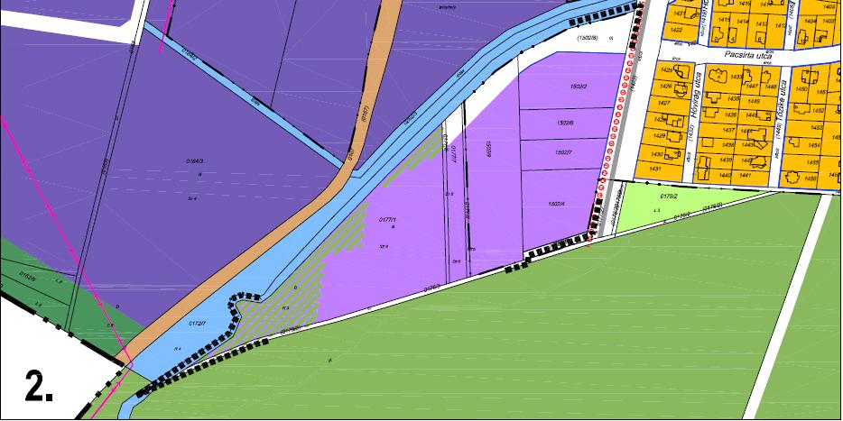 ábra: Tervezett Kézilabda csarnok elhelyezése és településrendezési eszközök