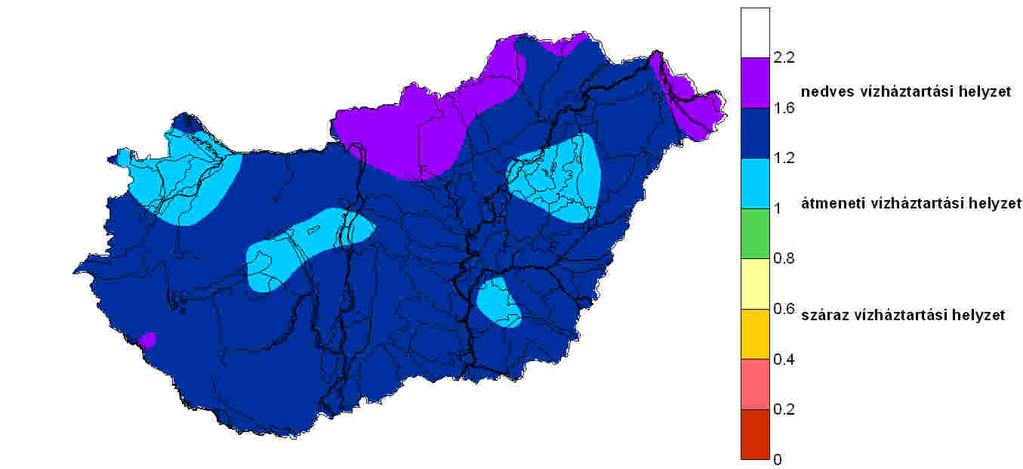 A 2010. márciusra elrejelzett GVM értékek a sokévi márciusi átlagnál általában magasabbak, helyenként (pl. Kecskemét, Szeged, Szolnok esetében) jóval magasabbak.