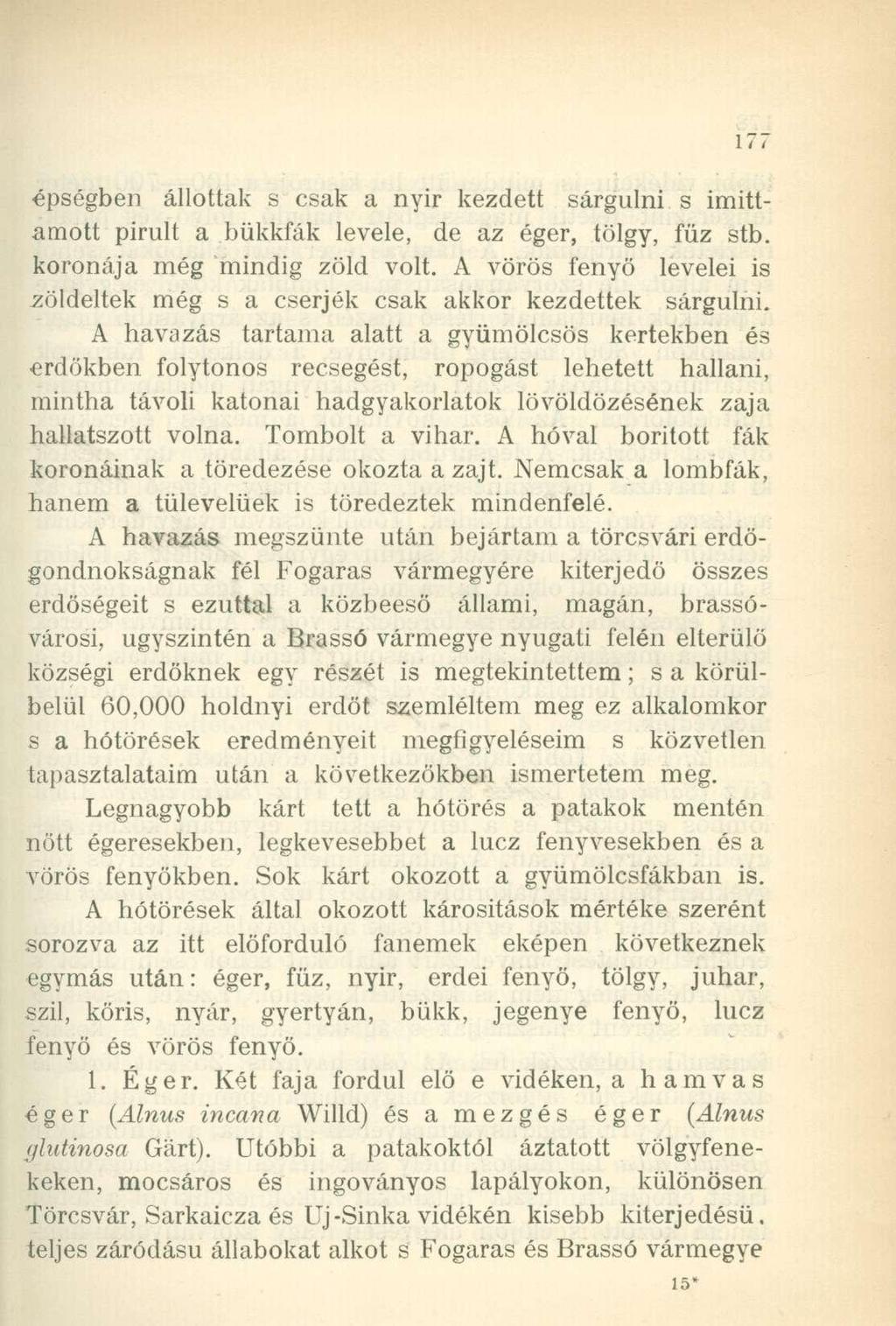 épségben állottak s csak a nyir kezdett sárgulni s imittamott pirult a bükkfák levele, de az éger, tölgy, füz stb. koronája még mindig zöld volt.
